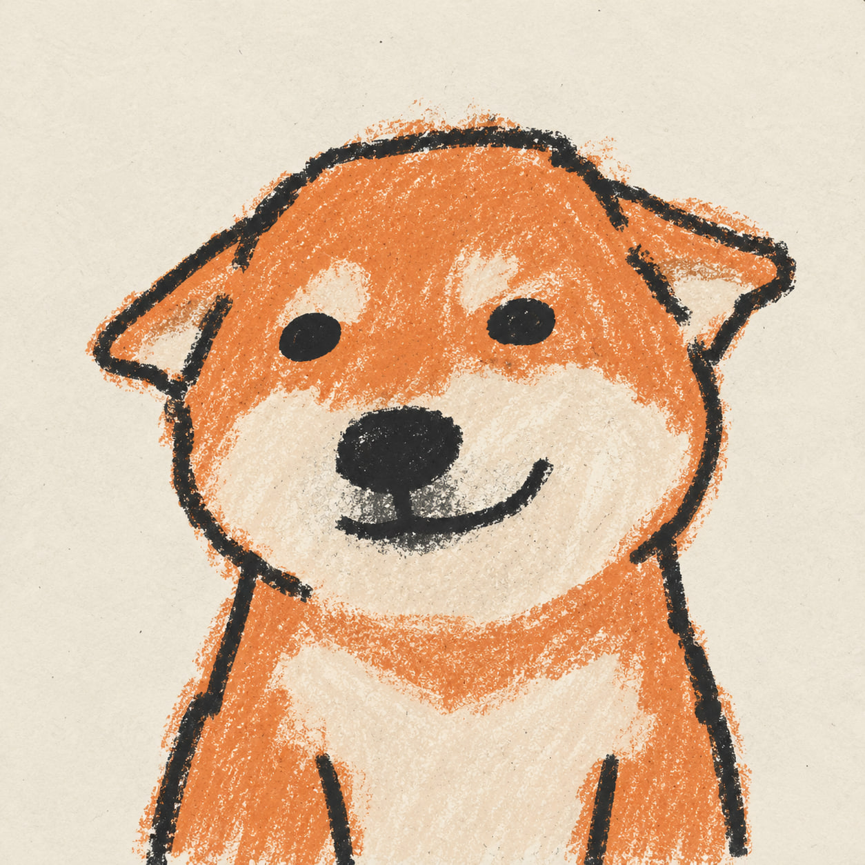 A hand-drawn Shiba dog